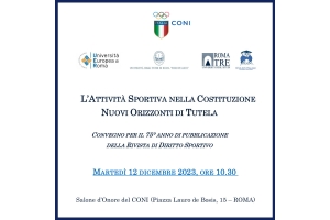 Convegno per il 75° anno di pubblicazione della Rivista di Diritto Sportivo