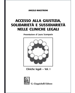 Accesso alla giustistizia, solidarietà e sussidiarietà nelle cliniche legali (Vol. I)
