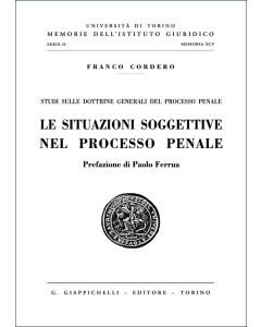 Le situazioni soggettive nel processo penale