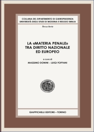 La materia penale tra diritto nazionale ed europeo