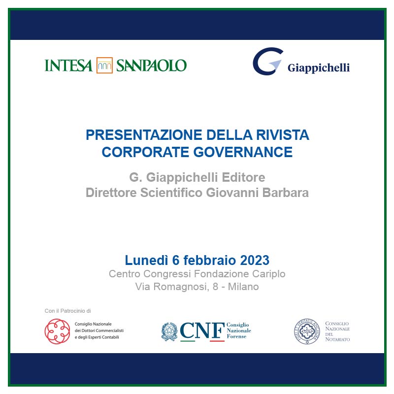 Presentazione della Rivista Corporate Governance