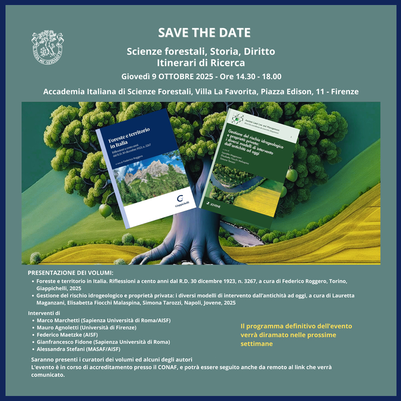 Presentazione del volume "Foreste e territorio in Italia" a cura di Federico Roggero
