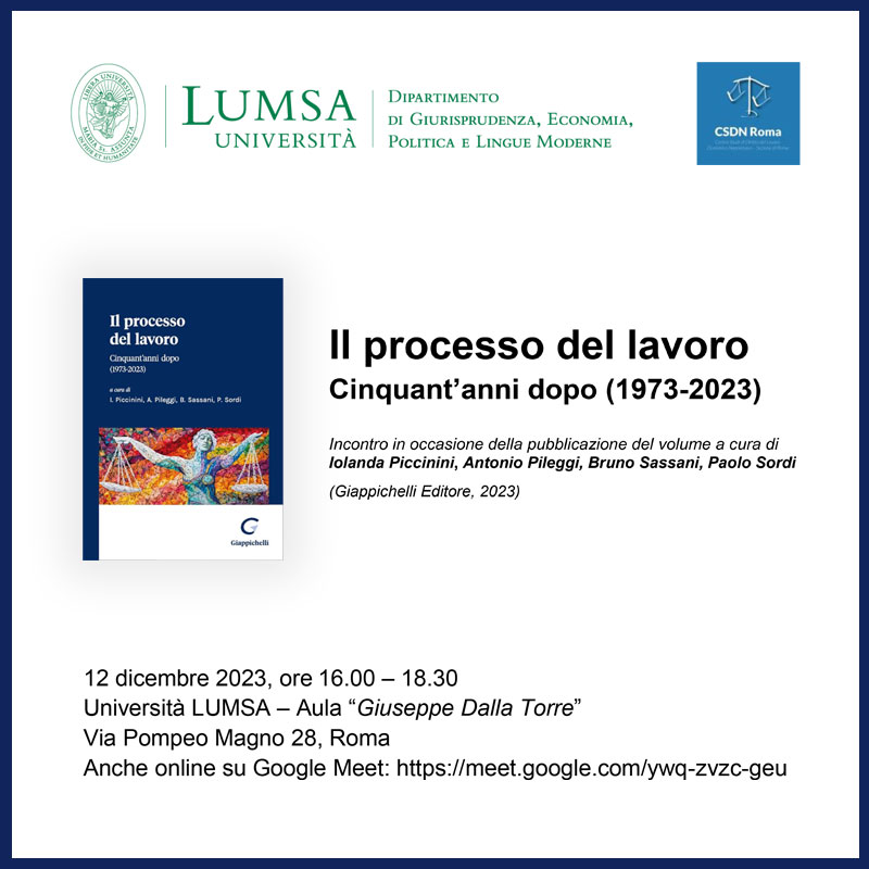 Il processo del lavoro. Cinquant’anni dopo (1973-2023)