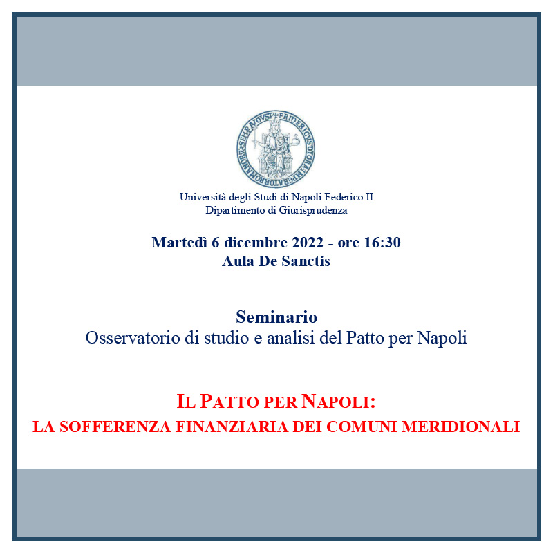 Osservatorio di studio e analisi del Patto per Napoli