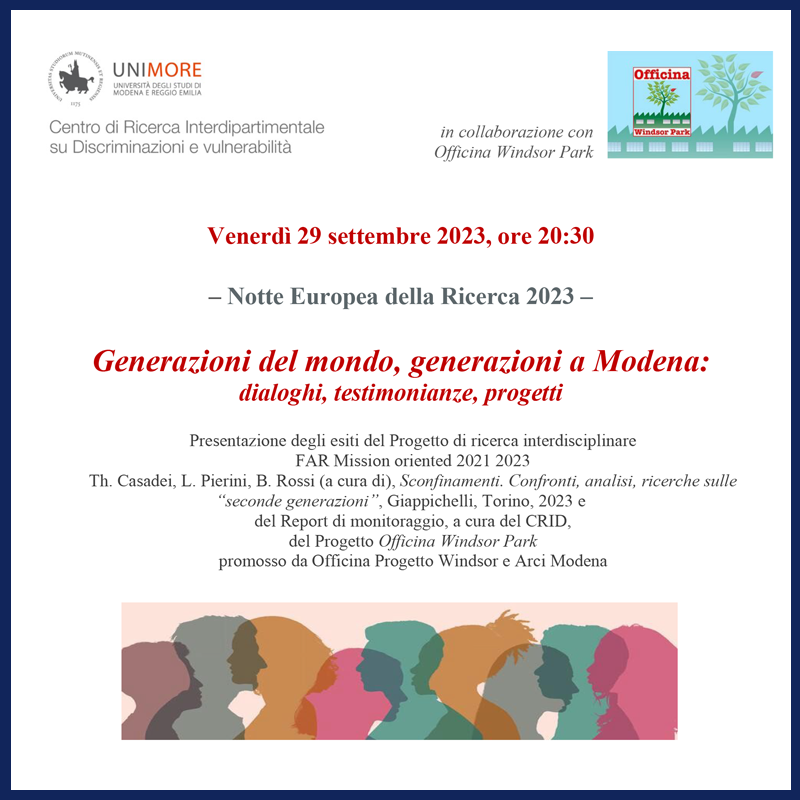 Generazioni del mondo, generazioni a Modena: dialoghi, testimonianze, progetti