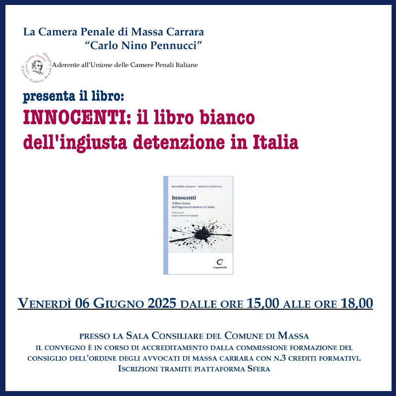 Presentazione del volume Innocenti di Benedetto Lattanzi e Valentino Maimone