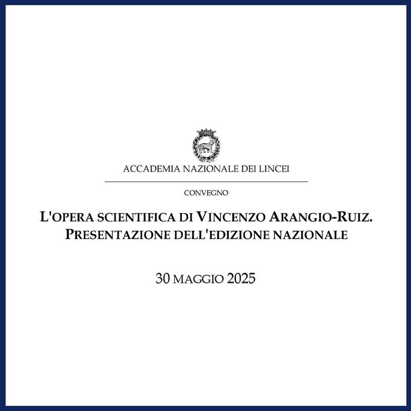 L'opera scientifica di Vincenzo Arangio-Ruiz. Presentazione dell'edizione Nazionale